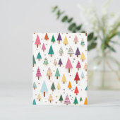 Niedlich Retro Weihnachtsbaumen Weihnachtsfeiertag Feiertagspostkarte (Stehend Vorderseite)