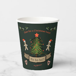 Niedlich Retro-Weihnachtsessen illustriert Pappbecher