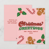 Niedlich Retro Weihnachtsgrüße Feiertagskarte (Vorne/Hinten)