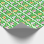 Niedlich Retro Weihnachtskatzen Geschenkpapier (Ecke)