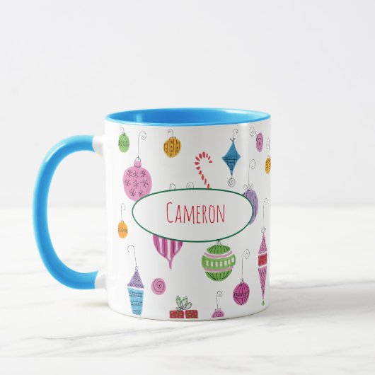 Niedlich Retro Weihnachtsschmuck Personalisiert Te Tasse (Links)