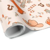 Niedlich Retro Western Weihnachten Geschenkpapier (Rolleneckpunkt)