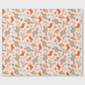 Niedlich Retro Western Weihnachten Geschenkpapier (Flach)