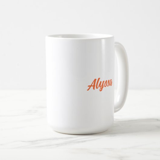Niedlich Retroorange, personalisiert Kaffeetasse (VorderseiteRechts)