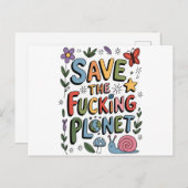 Niedlich Retten Sie den Planeten-Umweltökonom Postkarte (Vorne/Hinten)