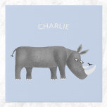 Niedlich Rhinoceros Animal Lover Individuelle Name Künstlicher Leinwanddruck<br><div class="desc">Eine lustige Rhinozeros-Illustration für Tier- und Pflanzenliebhaber. Ideal für Jungen oder Mädchen. Ändern oder entfernen Sie den Namen,  der angepasst werden soll.</div>