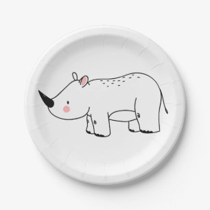 Niedlich Rhinoceros Jungle Safari Animal Baby Gebu Pappteller
