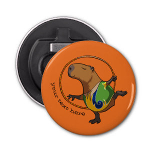 Niedlich Rhythmische Gymnastik Hoop Cartoon Capyba Flaschenöffner