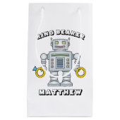 Niedlich Ring Bearer Roboter Hochzeitsgeschenk Tas Kleine Geschenktüte (Vorderseite)