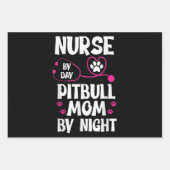 Niedlich RN Nurse Pit Bull Mama Paw Doppy Puppy Lo Geschenkpapier Set (Vorderseite)