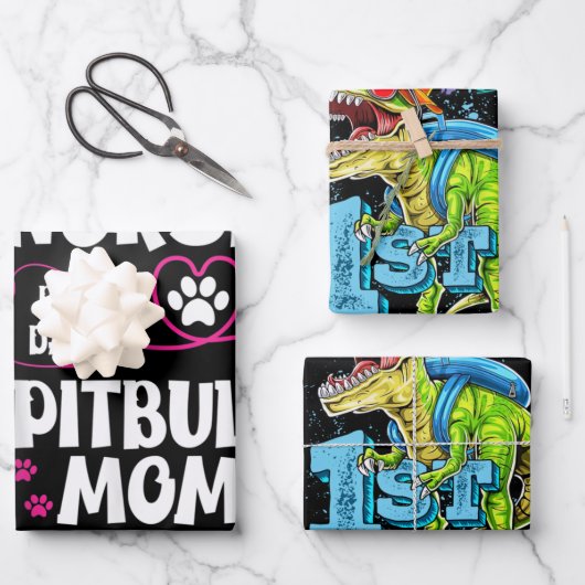 Niedlich RN Nurse Pit Bull Mama Paw Doppy Puppy Lo Geschenkpapier Set (Vorderseite)