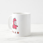 Niedlich Roaring Red Dinosaurier RAAR Kaffeetasse (Vorderseite Links)