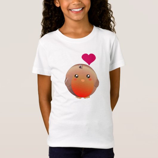 Niedlich Robin Bird T-Shirt (Vorderseite)