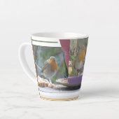 Niedlich Robin Collage Latte Tasse (Linke Ecke)