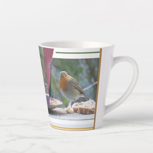 Niedlich Robin Collage Latte Tasse (Rechts)