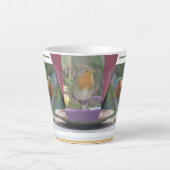 Niedlich Robin Collage Latte Tasse (Vorderseite)