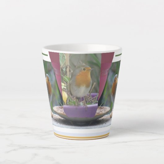 Niedlich Robin Collage Latte Tasse (Vorderseite)