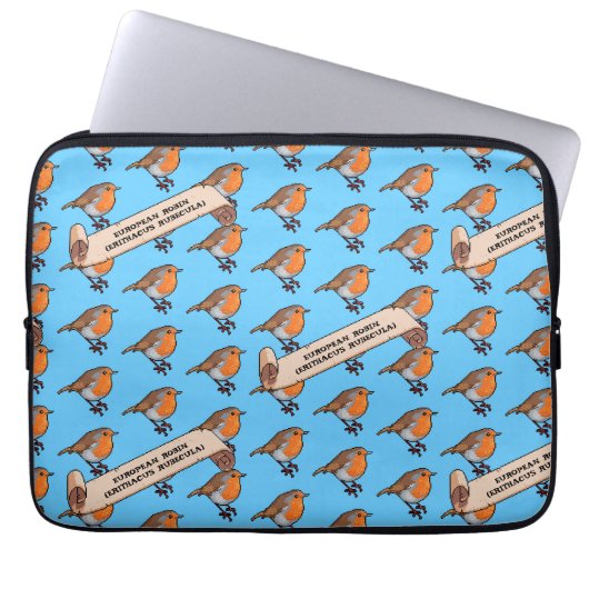 Niedlich Robin European Robin Erithacus Rubecula R Laptopschutzhülle (Vorderseite)