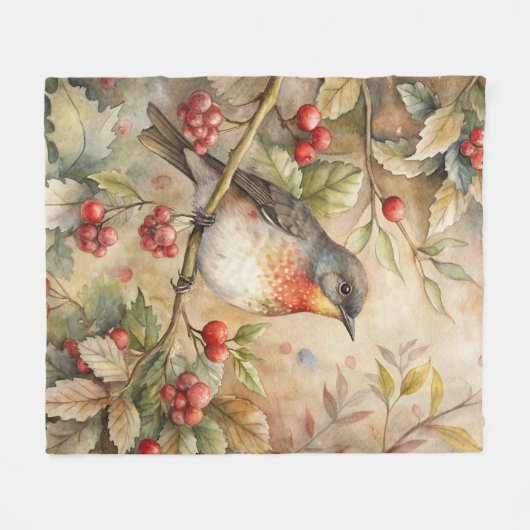 Niedlich Robin Fleecedecke (Vorderseite (Horizontal))