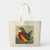 Niedlich Robin Tote Bag Jumbo Stoffbeutel (Rückseite)
