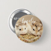 Niedlich Robo Hamsters Feinschmecker Button (Vorne & Hinten)