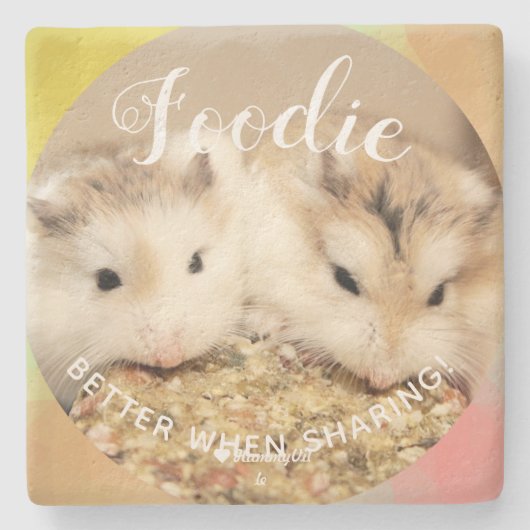 Niedlich Robo Hamsters Feinschmecker Steinuntersetzer (Vorderseite)