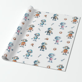 Niedlich Robot Kids Roboter Geschenkpapier