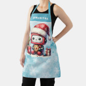Niedlich Robot Mit Monogramm Blue Christmas Schürze (InSitu)