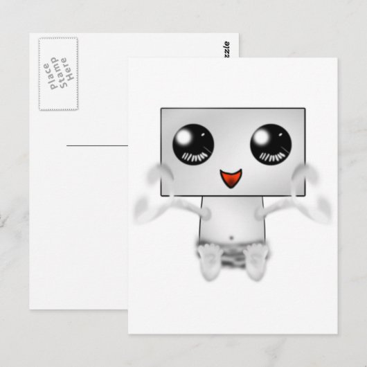 Niedlich Robot Postkarte (Vorne/Hinten)