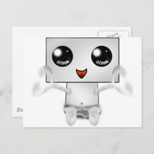 Niedlich Robot Postkarte (Vorne/Hinten)