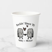 Niedlich Rock Pun Neuvermähltes Ehepaar Jubiläum Pappbecher (Vorderseite)