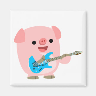 Niedlich Rockin Cartoon Pig Magnet