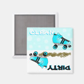 Niedlich Roller Skate Blue Clean Dirty Geschirrspü Magnet (Vorderseite/Rückseite)
