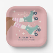 Niedlich Roller Skaten Geburtstagsparty Pappteller (Vorderseite)