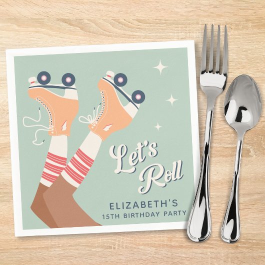 Niedlich Roller Skaten Geburtstagsparty Serviette