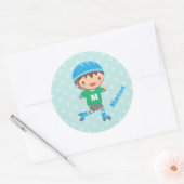 Niedlich Roller Skater Boy Personalisiert Stickers (Umschlag)