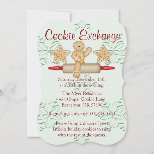 Niedlich Rolling Button Cookie Exchange Urlaub Ein Einladung (Vorderseite)