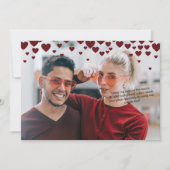 Niedlich, romantisch-Valentinin, Burgund-Rote Herz Einladung (Vorderseite)