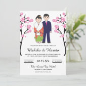 Niedlich-romantische Einladung zum Hochzeitsfest (Stehend Vorderseite)