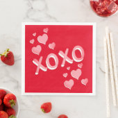 Niedlich Romantische Rosa Herzen XOXO Serviette (Beispiel)