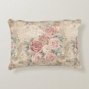 Niedlich romantische Rosa-Rosa-Vintage Kunstgeschi Dekokissen