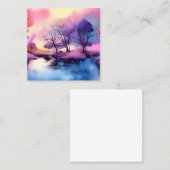 Niedlich Romantische Seenlandschaft Quadratische Visitenkarte (Vorne/Hinten)