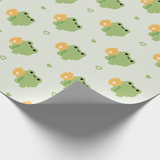 Niedlich-Romantischer Frosch Geschenkpapier (Ecke)