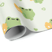 Niedlich-Romantischer Frosch Geschenkpapier (Rolleneckpunkt)