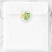 Niedlich-Romantischer Frosch Runder Aufkleber (Tasche)