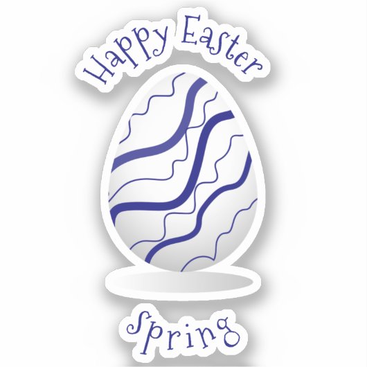 Niedlich Romantischer Happy Osterfest Minimalistis Aufkleber (Vorderseite)