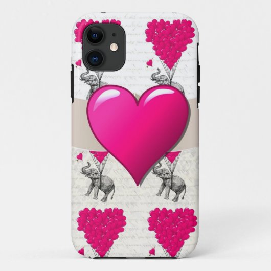 niedlich-romantischer rosa Elefant Case-Mate iPhone Hülle (Rückseite)