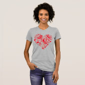 Niedlich Romantisches Abstraktes Herzdesign Rot Gr T-Shirt (Vorne ganz)