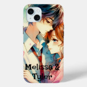 Niedlich-Romantisches Anime-Paar Personalisiert Case-Mate iPhone Hülle (Rückseite)