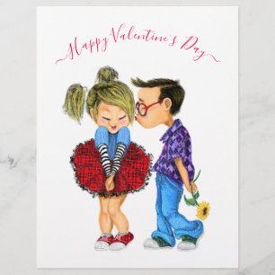 Niedlich Romantisches Paar - Liebe - Valentinstag Briefbogen
